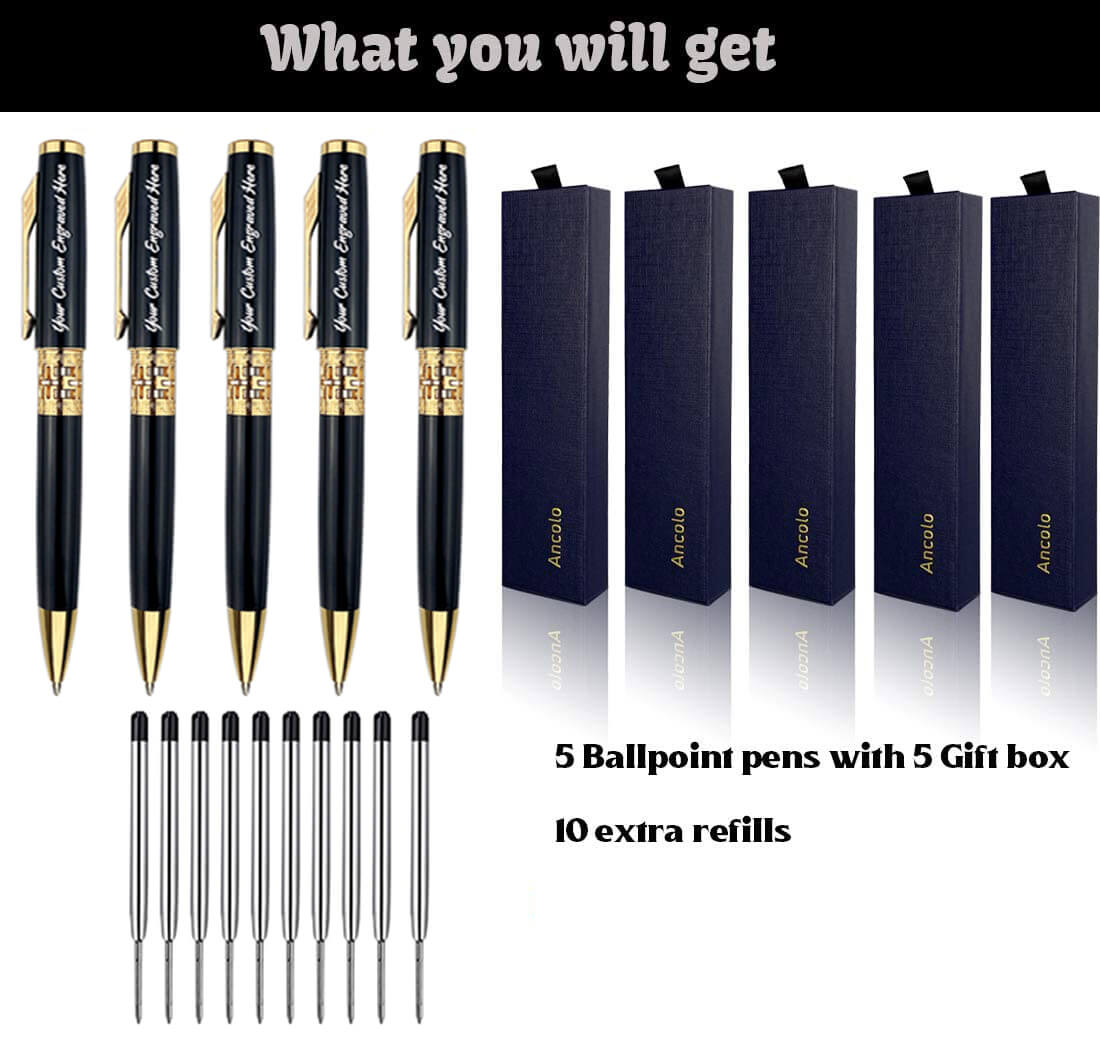 Custom Gift Ballpoint Pens 5 set/a pack – Ancolo office