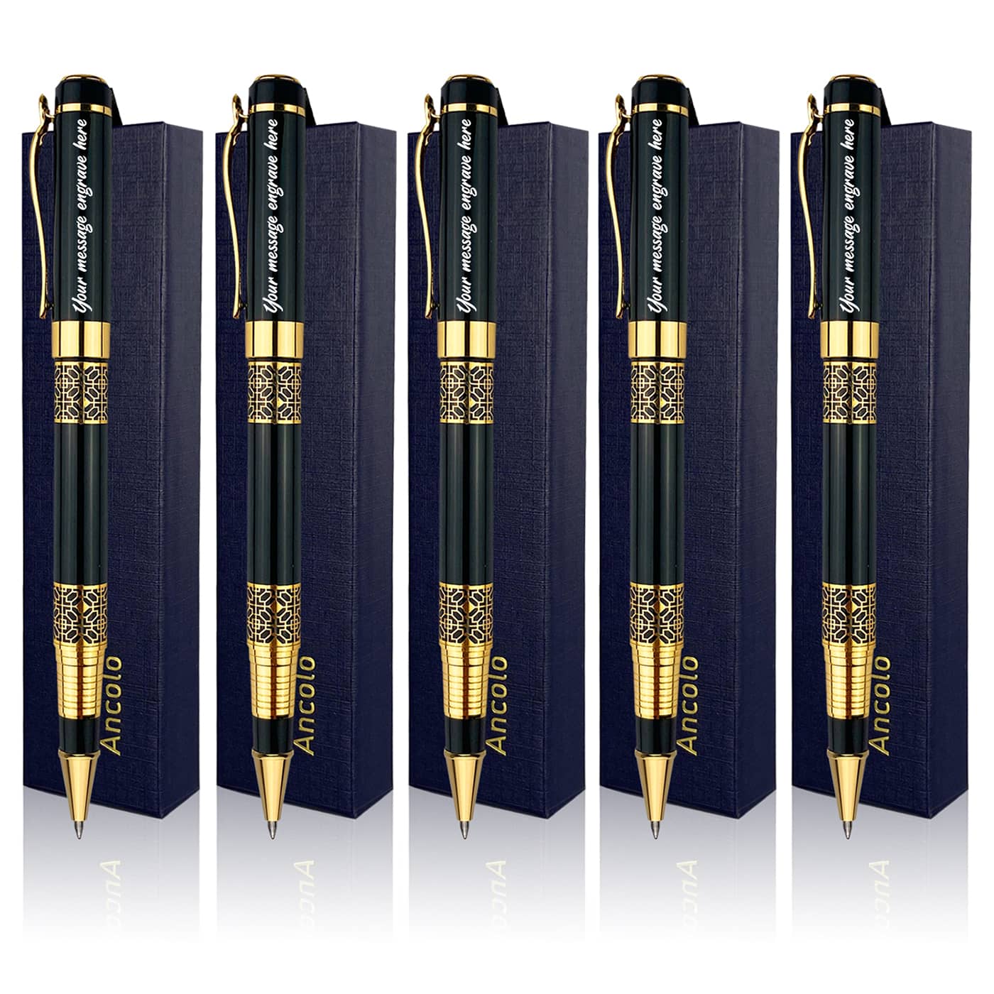 Executive Black Ballpoint and Roller Ball Pen Set