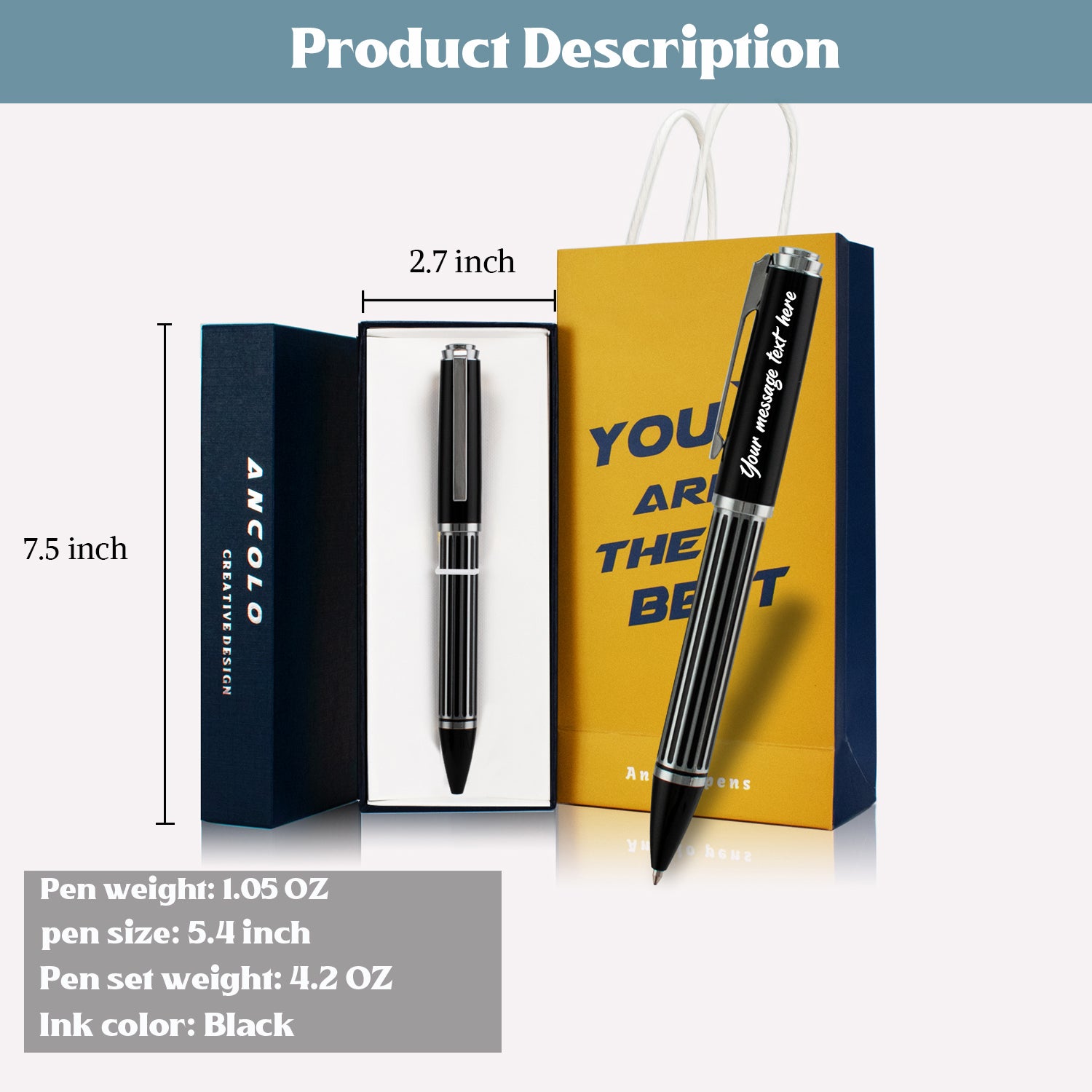 Executive Personalized Ballpoint Pen & Pencil Set - Executive Gift