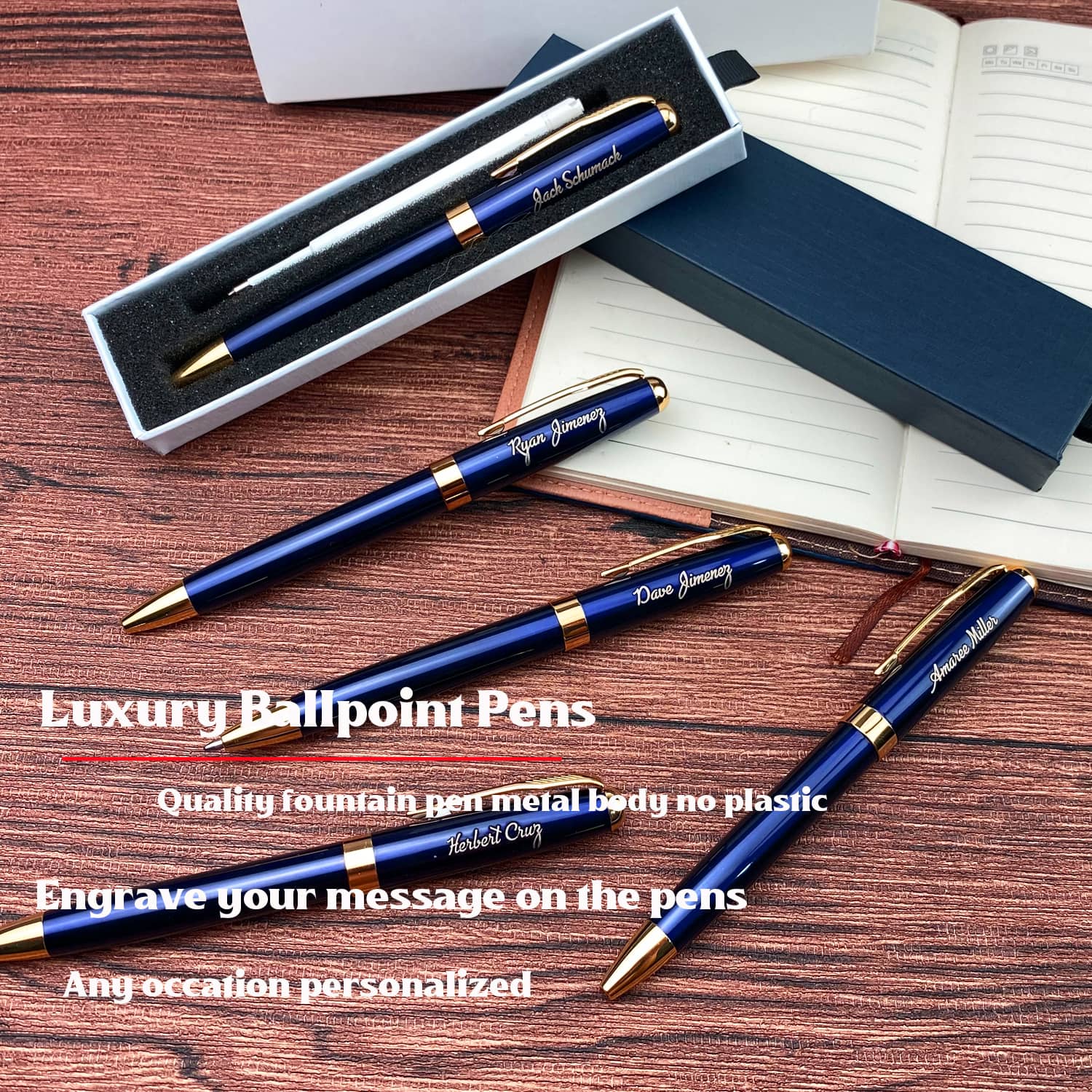 Ancolo Ballpoint Pens Personalized Gift Set with Pen Box 5 PCS