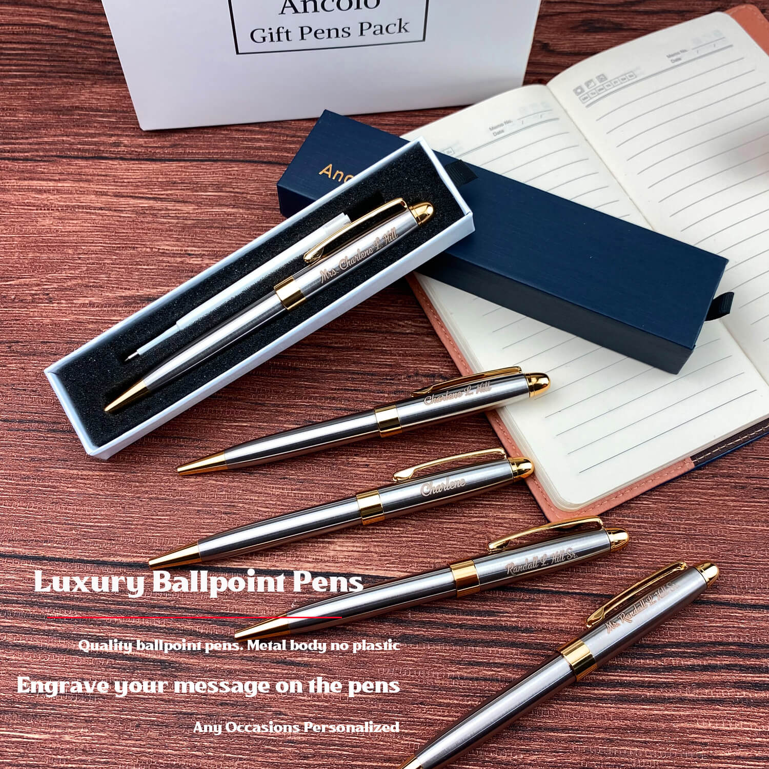 QISIWOLE Luxury Ballpoint Pen Writing - Elegant Fancy Nice Gift Pen Set for  Signature Executive Business Office Supplies 