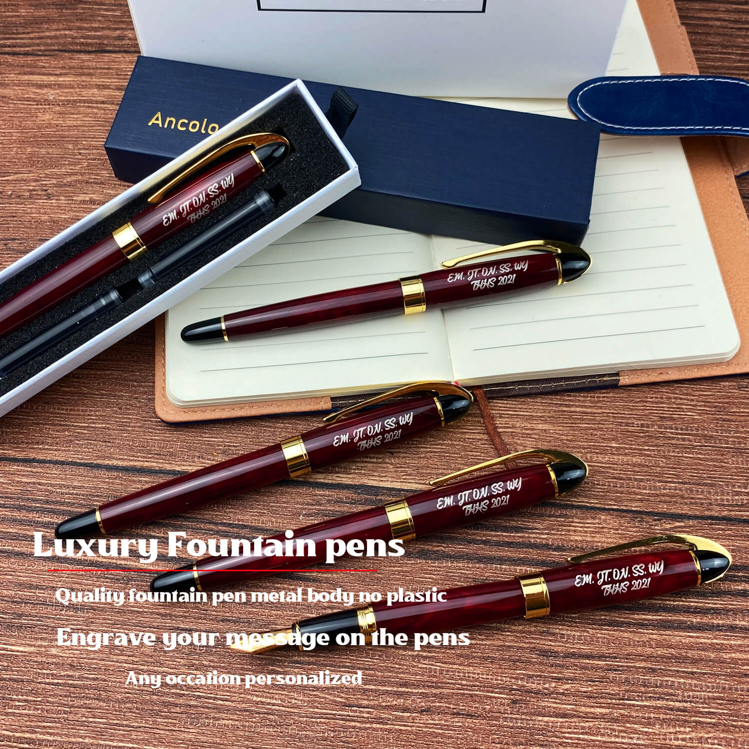 Personalized Ink Pens Engraved with Name or Message, Team Name, Phone –  Ancolo office