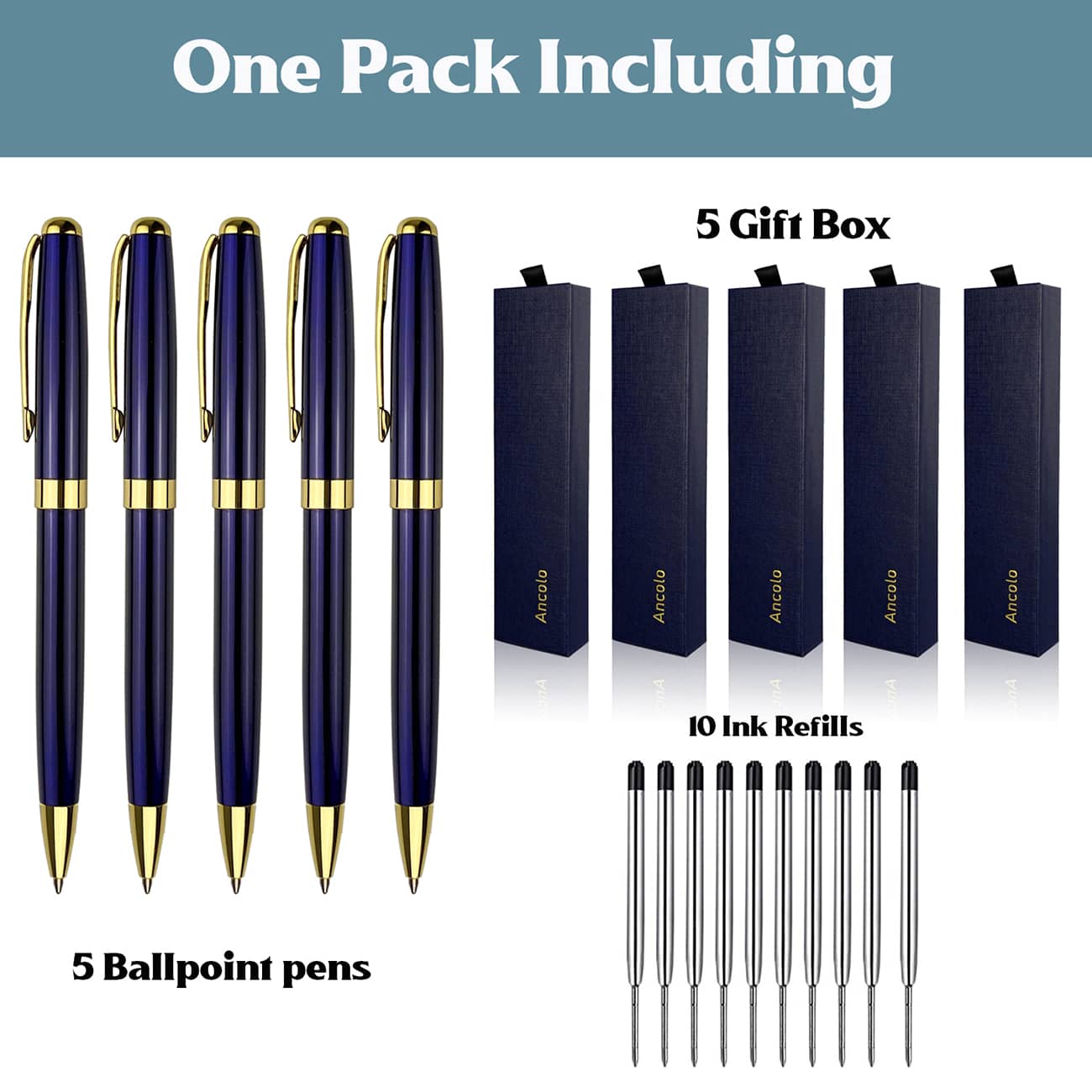 Custom Luxury Ballpoint Pens Snake Clip - with Gift Box – Ancolo office